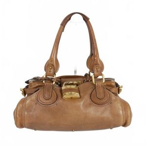 Chloe Paddington Medium Leather Handbag Padlock Brown